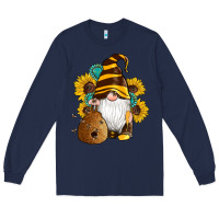 Navy western bee gnomes beehive honey sunflowers gemstone Long Sleeve Tee - Artiststas