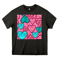 Asphalt valentines day hearts seamless pattern Heavy Core Tee - BundleAndBundleShop