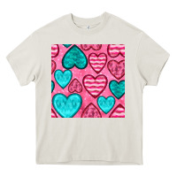 Cream valentines day hearts seamless pattern Heavy Core Tee - BundleAndBundleShop