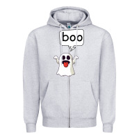 Heather Grey Boo Zipper Hoodie - Bettercallsaul