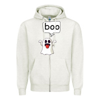 Oatmeal Heather Boo Zipper Hoodie - Bettercallsaul