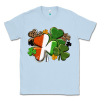 Dusty Blue Irish flag shamrock St. Patricks Day Classic Tee - FaDigitalArtStudio