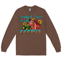 Chestnut western support your local farmer Long Sleeve Tee - Artiststas