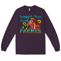 Plum western support your local farmer Long Sleeve Tee - Artiststas