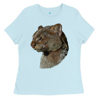 Baby Blue Jaguarundi Head Ladies Tee - LillyAllenDesigns