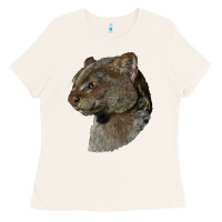 Bone Jaguarundi Head Ladies Tee - LillyAllenDesigns