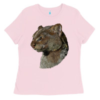 Bubblegum Pink Jaguarundi Head Ladies Tee - LillyAllenDesigns