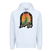 White Arizona Bay Swim Team Premium Hoodie - DesigneFamous