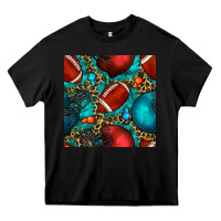 Black american football helmet with leopard and gemstone Heavy Core Tee - BundleAndBundleShop