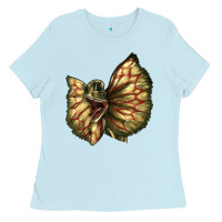 Baby Blue dilophosaurus face Ladies Tee - LillyAllenDesigns
