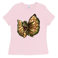 Bubblegum Pink dilophosaurus face Ladies Tee - LillyAllenDesigns
