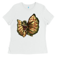 White dilophosaurus face Ladies Tee - LillyAllenDesigns