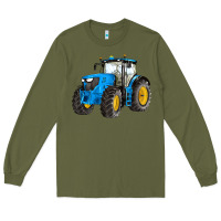 Army Green western farm tractor blue Long Sleeve Tee - Artiststas