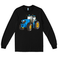 Black western farm tractor blue Long Sleeve Tee - Artiststas