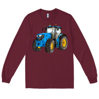 Burgundy western farm tractor blue Long Sleeve Tee - Artiststas
