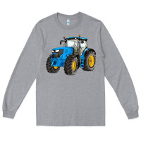 Heather Grey western farm tractor blue Long Sleeve Tee - Artiststas