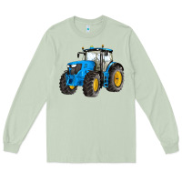 Matcha western farm tractor blue Long Sleeve Tee - Artiststas