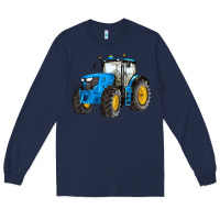 Navy western farm tractor blue Long Sleeve Tee - Artiststas