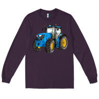 Plum western farm tractor blue Long Sleeve Tee - Artiststas