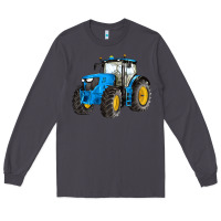 Smoke western farm tractor blue Long Sleeve Tee - Artiststas