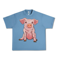 Pebble Blue sitting pig Urban Heavy Tee - RanaPortraitStore