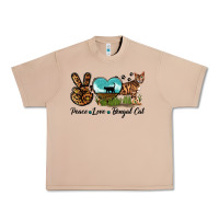 Burro Peace Love Bengal Cat Urban Heavy Tee - LillyAllenDesigns