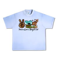 Grape Ice Peace Love Bengal Cat Urban Heavy Tee - LillyAllenDesigns