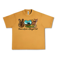 Peanut Butter Peace Love Bengal Cat Urban Heavy Tee - LillyAllenDesigns