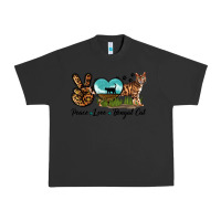 Pigment Black Peace Love Bengal Cat Urban Heavy Tee - LillyAllenDesigns