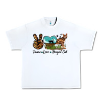 Peace Love Bengal Cat Urban Heavy Tee | Teevron