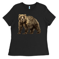 Black Brown Bear Ladies Tee - LillyAllenDesigns