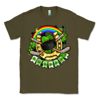 Army Green St. Patrick's Day Hockey Classic Tee - FaDigitalArtStudio