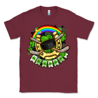 Burgundy St. Patrick's Day Hockey Classic Tee - FaDigitalArtStudio
