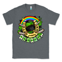 Charcoal Heather St. Patrick's Day Hockey Classic Tee - FaDigitalArtStudio