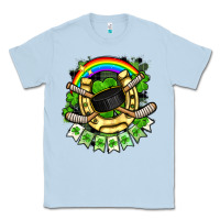 Dusty Blue St. Patrick's Day Hockey Classic Tee - FaDigitalArtStudio