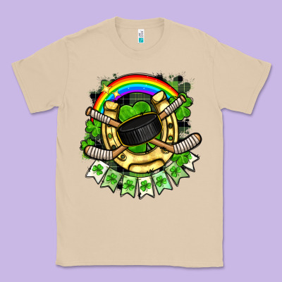St. Patrick's Day Hockey Classic Tee Designed By Fadigitalartstudio