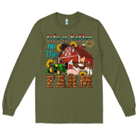 Army Green western life is better on the farm Long Sleeve Tee - Artiststas