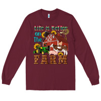 Burgundy western life is better on the farm Long Sleeve Tee - Artiststas
