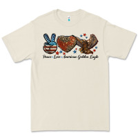 Bone Western Peace Love American Golden Eagle Premium Tee - LillyAllenDesigns