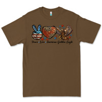 Cacao Western Peace Love American Golden Eagle Premium Tee - LillyAllenDesigns