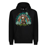 Black turquoise gemstones brown baby cow  rainbow Premium Hoodie - BarkalooDesign