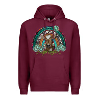 Burgundy turquoise gemstones brown baby cow  rainbow Premium Hoodie - BarkalooDesign