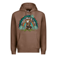 Chestnut turquoise gemstones brown baby cow  rainbow Premium Hoodie - BarkalooDesign