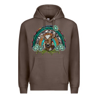 Coffee turquoise gemstones brown baby cow  rainbow Premium Hoodie - BarkalooDesign