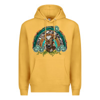 Mustard turquoise gemstones brown baby cow  rainbow Premium Hoodie - BarkalooDesign