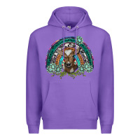 Purple turquoise gemstones brown baby cow  rainbow Premium Hoodie - BarkalooDesign