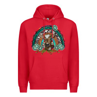 Red turquoise gemstones brown baby cow  rainbow Premium Hoodie - BarkalooDesign