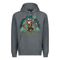 Rock turquoise gemstones brown baby cow  rainbow Premium Hoodie - BarkalooDesign