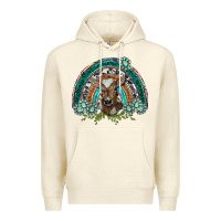 Sandshell turquoise gemstones brown baby cow  rainbow Premium Hoodie - BarkalooDesign
