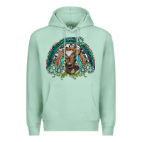 Seafoam turquoise gemstones brown baby cow  rainbow Premium Hoodie - BarkalooDesign